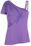 Purple T-shirt with Straps and Sleeves, Full Volume by EMP, T-shirt