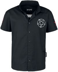 Shirt met transparante rug, Black Blood by Gothicana, Shirt met korte mouwen