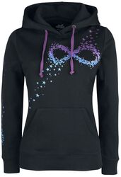 Black Hoodie with Infinity Symbol Made From Stars, Full Volume by EMP, Trui met capuchon