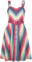 Serene Rainbow Gingham Flare Dress, Voodoo Vixen, Medium-lengte jurk