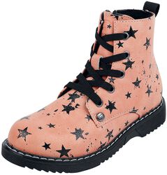 Pink Lace-Up Boots with Stars, RED by EMP, Kinderlaarzen