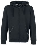 Dark Studded Hoodie, Black Premium by EMP, Sweat-shirt zippé à capuche