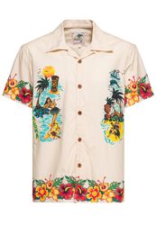 Honolulu Tropical Hawaiian Style Shirt, King Kerosin, Chemise manches courtes