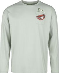 Longsleeve With Frontpocket And Small Print, RED by EMP, T-shirt manches longues