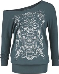 Long-sleeved top with skull, Rock Rebel by EMP, T-shirt manches longues