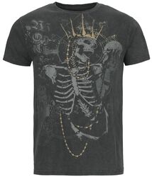 T-shirt met schedel en kroon print, Rock Rebel by EMP, T-shirt