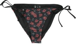 Bikinibroekje met all-over kruizen en rozenprint, Rock Rebel by EMP, Bikini Slip