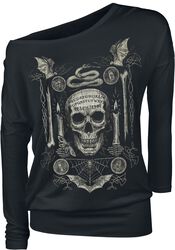 Long-Sleeve Shirt with Detailed Front Print, Gothicana by EMP, Shirt met lange mouwen