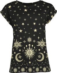 T-shirt with Sun, Stars & Moon, Gothicana by EMP, T-shirt