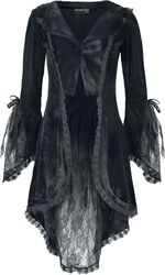 Fluwelen vest met kanten details, Gothicana by EMP, Cardigan
