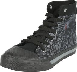 Sneaker with Skull Print, Black Premium by EMP, Baskets hautes