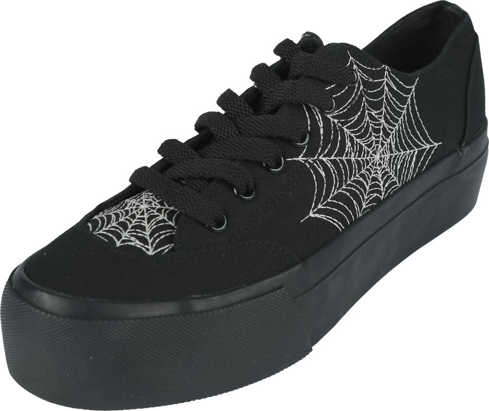 LowCut Plateau Trainers With Spiderweb Embroidery