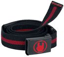 Black/Red Belt with Inside Pocket, Large, Riem