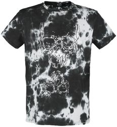 Batik T-shirt met schedelprint, Black Premium by EMP, T-shirt
