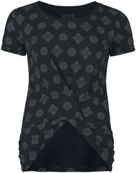T-shirt met knoopdetail en Keltische motieven, Black Premium by EMP, T-shirt