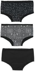 Panty Set with Celtic-Style Motifs, Black Premium by EMP, Pantyset