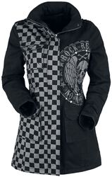 Black/Grey Jacket with Studs and Print, Rock Rebel by EMP, Winterjas