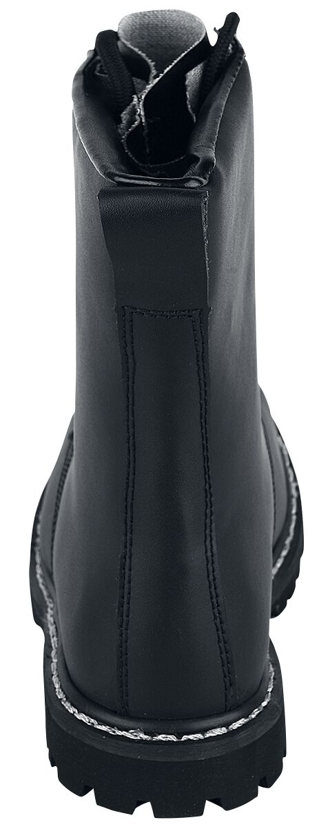 Bottes De Combat Militaires Brandit En Cuir Et Caoutchouc - Semelle Acier Sécurité - Taille Normale Homme - Noir