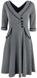 Macie Herringbone Flared Dress, Voodoo Vixen, Medium-lengte jurk