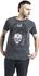 Black Washed T-Shirt with Skull and Crow Print