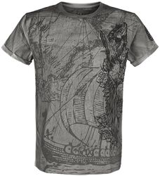 T-shirt with Detailed Front Print, Black Premium by EMP, T-shirt