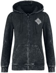 Hooded Jacket with Celtic Adornment, Black Premium by EMP, Vest met capuchon