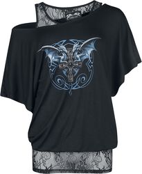 Gothicana X Anne Stokes - Dubbellaags t-shirt, Gothicana by EMP, T-shirt