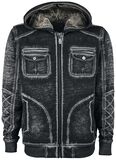 Vintage Worker Hoodie Jacket, Black Premium by EMP, Vest met capuchon