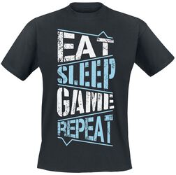 Eat Sleep Game Repeat, Slogans Gaming, T-Shirt Manches courtes