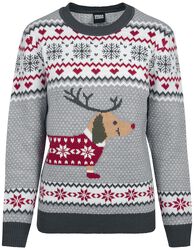 Ladies Sausage Dog Christmas Sweater, Urban Classics, Christmas jumper