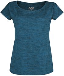 T-Shirt Bleu Chiné, Black Premium by EMP, T-Shirt Manches courtes