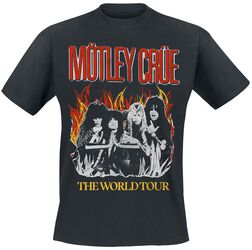 Vintage World Tour Flames, Mötley Crüe, T-Shirt Manches courtes