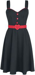 Queen Heart Button Flare jurk, Voodoo Vixen, Medium-lengte jurk
