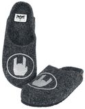 Grey Slippers with Rockhand Print, Black Premium by EMP, Slipper