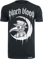 T-shirt avec croissant de lune et ancien docteur, Black Blood by Gothicana, T-Shirt Manches courtes