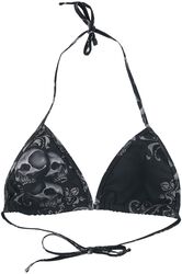 Haut De Bikini Triangle Imprimé Crâne, Black Premium by EMP, Haut de bikini