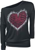 Skeleton Heart Ladies Tee, Full Volume by EMP, Shirt met lange mouwen