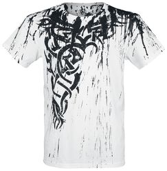 Wings Tattoo Splashed Strips, Outer Vision, T-Shirt Manches courtes