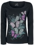 Long-Sleeve Shirt with Butterfly Print, Full Volume by EMP, Shirt met lange mouwen