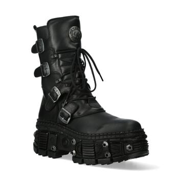 Mode Goth Platform Laarzen for Vrouwen Lace Up Chunky Heeld Mode Goth Platform Laarzen for Vrouwen Lace Up Chunky Heeld