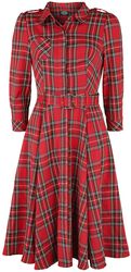 Evie Red Tartan Swing Dress, H&R London, Medium-lengte jurk