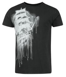 T-shirt Imprimé Vaisseau Fantôme, Black Premium by EMP, T-Shirt Manches courtes
