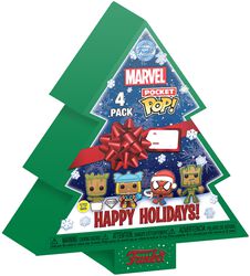 Gingerbread Tree Holiday Box - POP! Set van 4 sleutelringen (glow in the dark), Marvel, Funko Pocket Pop!