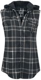 Hooded Checkshirt, Black Premium by EMP, Shirt met korte mouwen