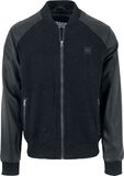 Cotton Bomber Faux Leather Sleeve Jacket, Urban Classics, Bomberjack