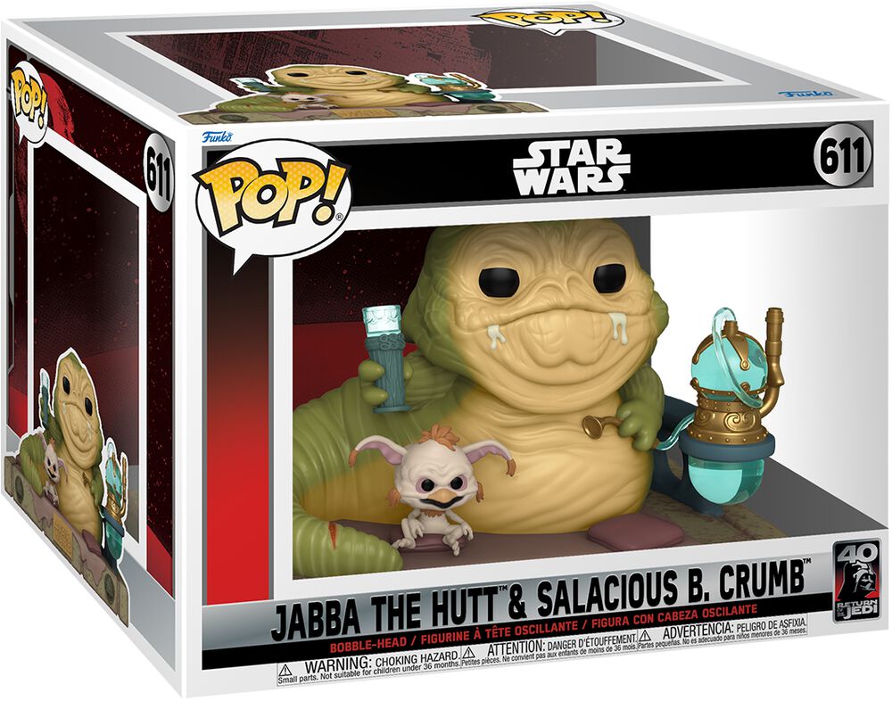 Return of the Jedi - 40th Anniversary - Jabba The Hutt with Salacious B. Crumb (POP! Deluxe) vinyl figuur 611