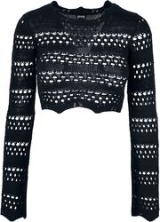 Dames Cropped Crochet Knit sweater, Urban Classics, Sweatshirts