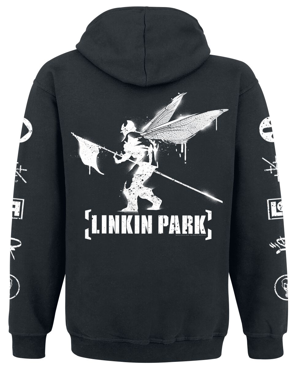 Linkin Park Meteora Spray Sweat-Shirt Zippé à Capuche Femme Noir - Officiel Regular Fit