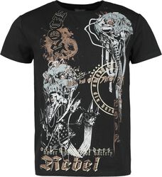 T-shirt met old-school slangenprint, Rock Rebel by EMP, T-shirt