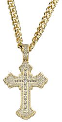 King Ice - Fleur De Lis Cross Necklace, Tupac Shakur, Halsketting
